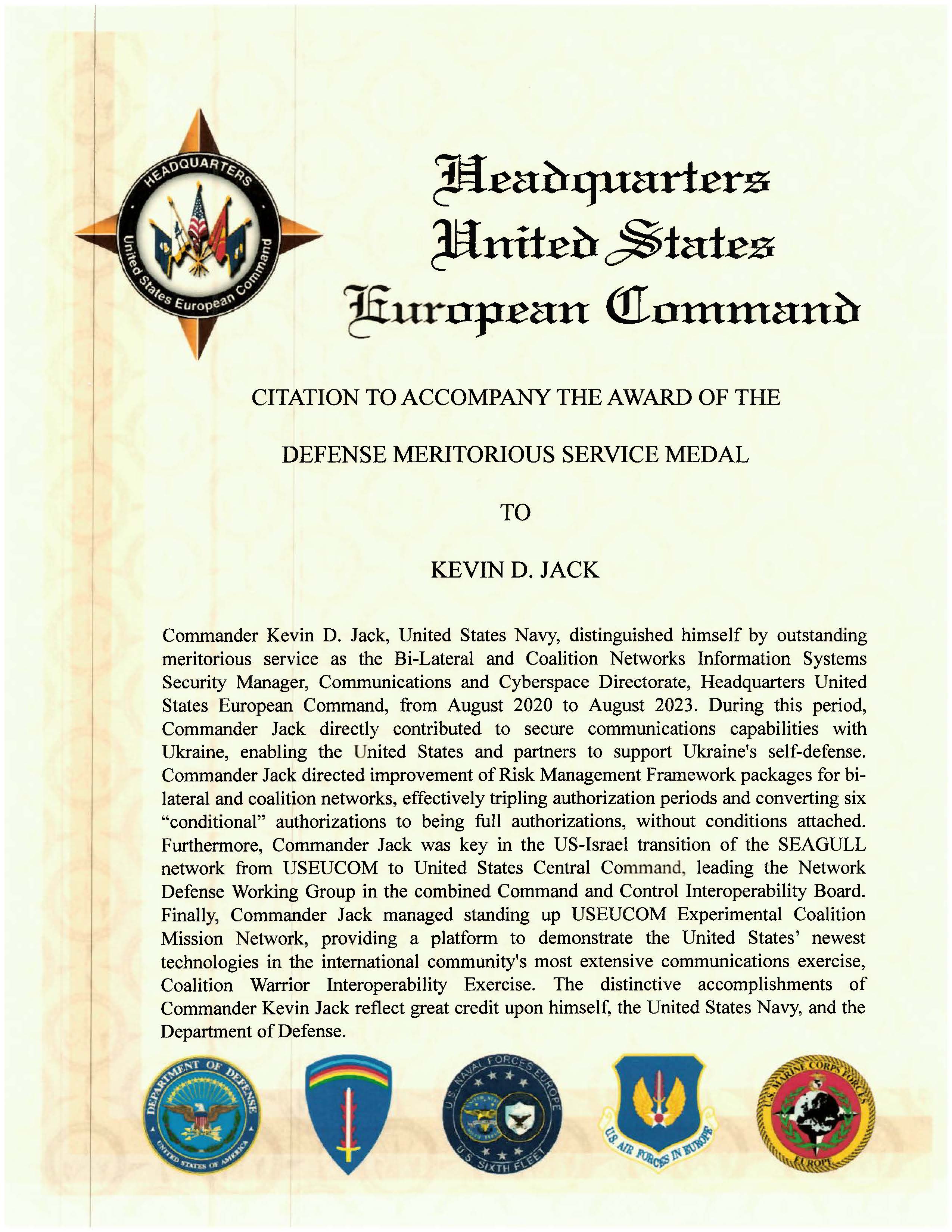 Defense Meritorious Service Medal