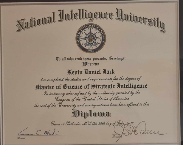 Master of Science in Strategic Intelligence